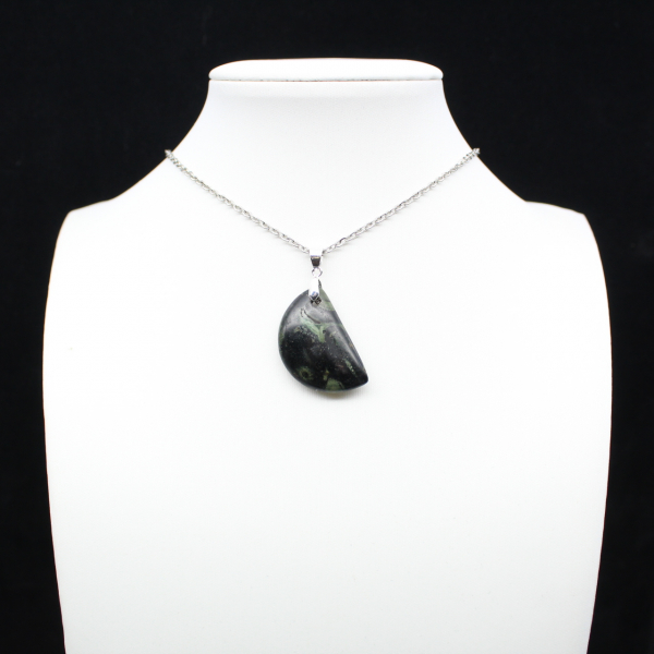 Moon-shaped Kambamba Jasper pendant