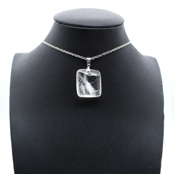 Polished quartz pendant