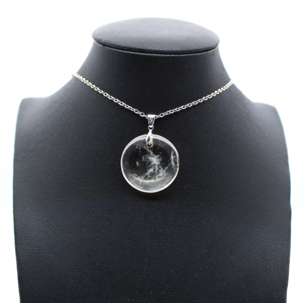 Polished quartz pendant