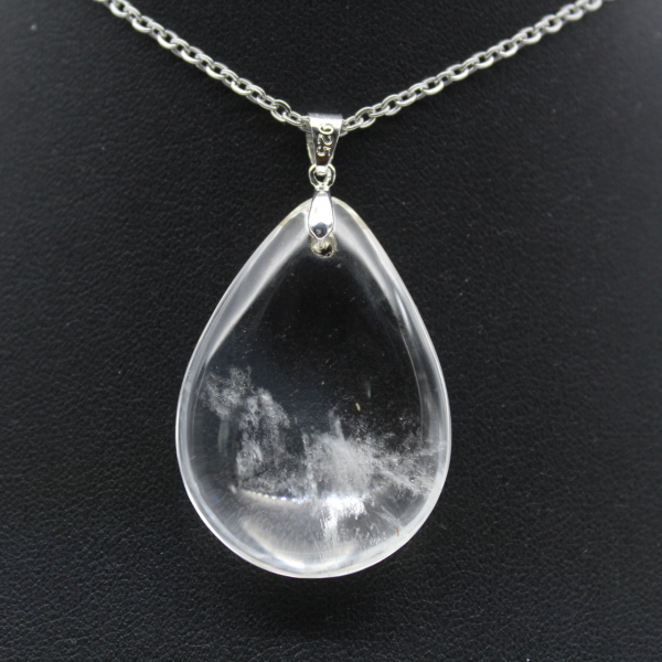 Natural crystal quartz pendant
