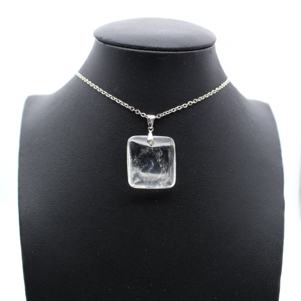 Polished quartz pendant