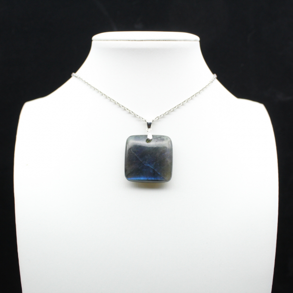 Natural labradorite square pendant