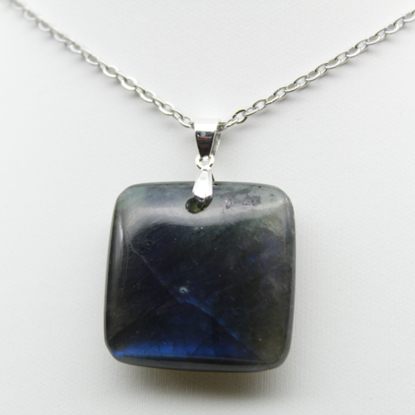 Natural labradorite square pendant