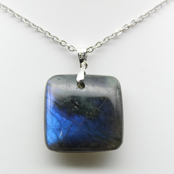 Natural labradorite square pendant