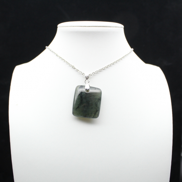 Natural labradorite square pendant