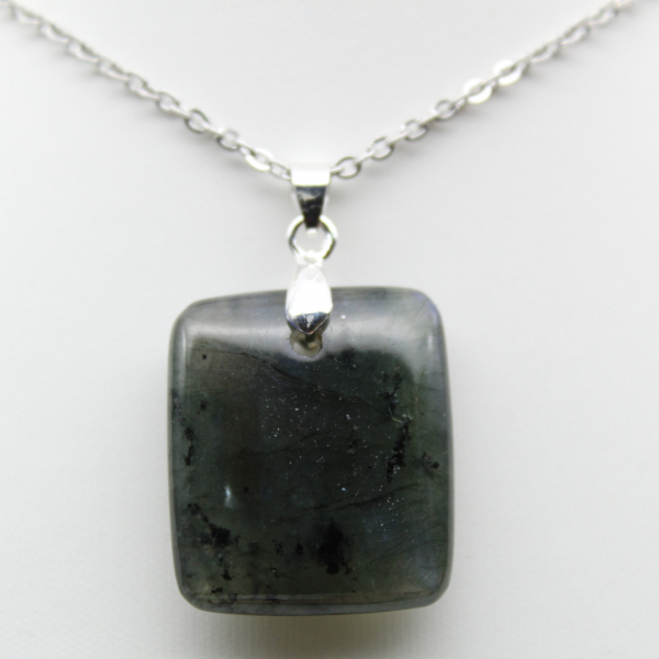 Natural labradorite square pendant