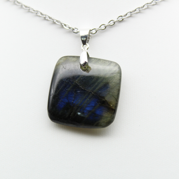 Natural labradorite square pendant