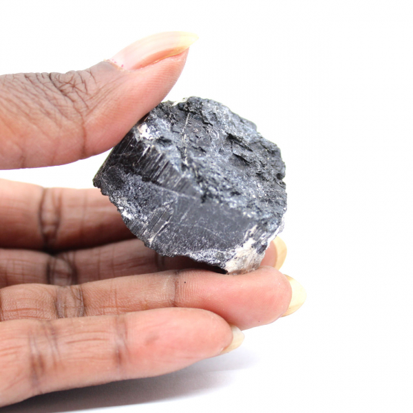 Raw black tourmaline crystal