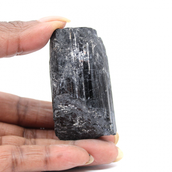 Raw black tourmaline crystal