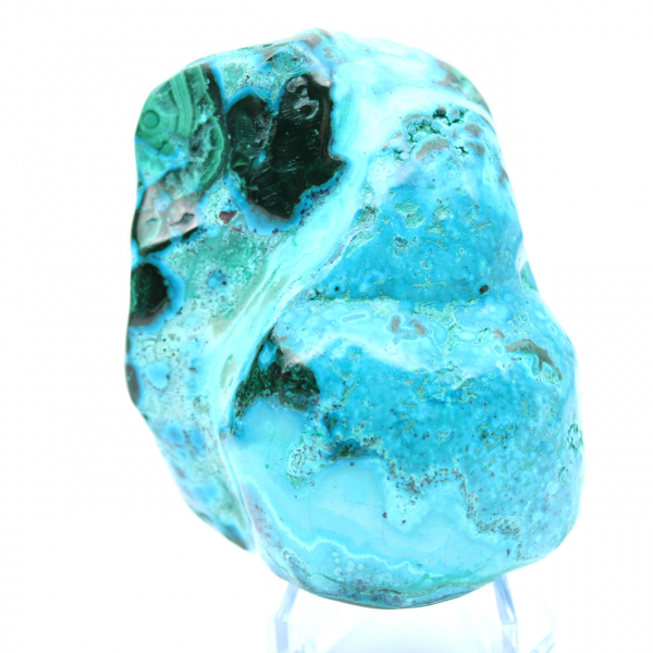 Polished chrysocolla from Congo decoration