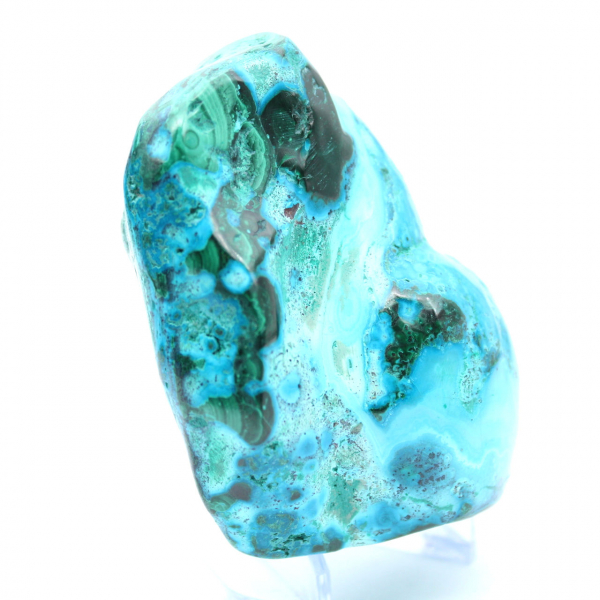 Polished chrysocolla from Congo decoration