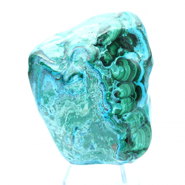Polished chrysocolla from Congo decoration