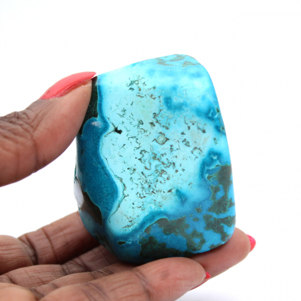 Polished chrysocolla from Congo