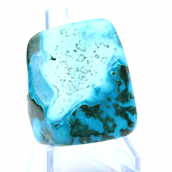 Polished chrysocolla from Congo