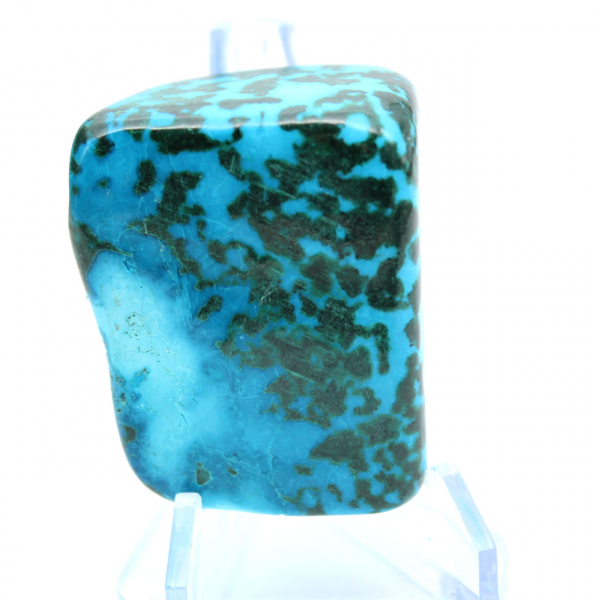 Polished chrysocolla from Congo