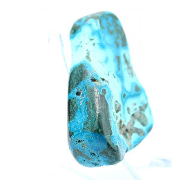 Polished block of Congo chrysocolla