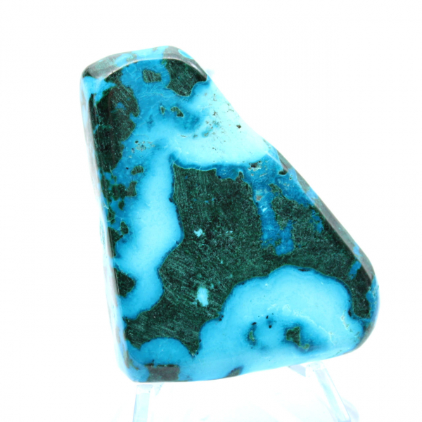 Polished block of Congo chrysocolla