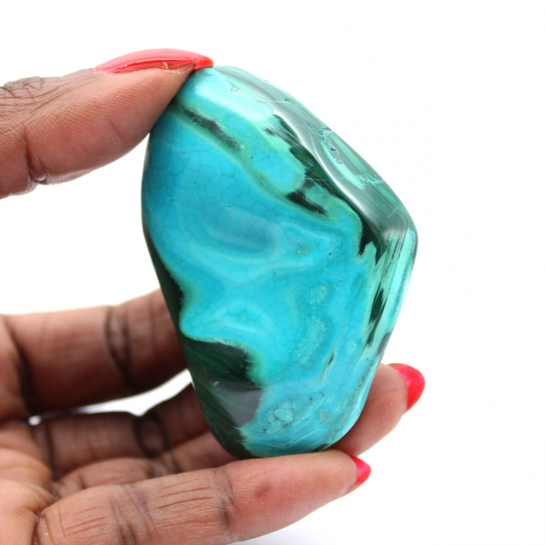 Raw block of natural chrysocolla