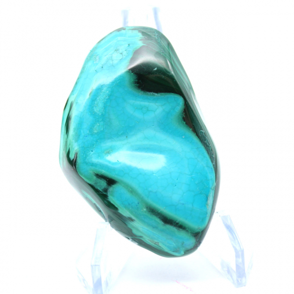 Raw block of natural chrysocolla