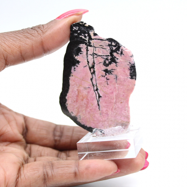 Rhodonite slice for decorative use