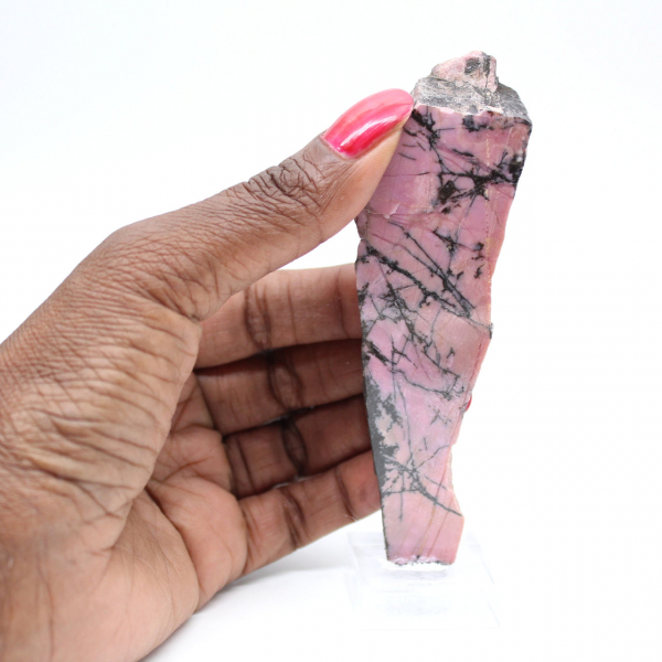 Natural Rhodonite slice for mineral collection