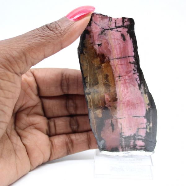 Polished Rhodonite slice quality decoration piece
