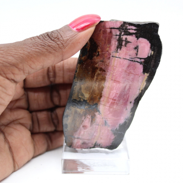 Natural Rhodonite stone raw and unique mineral