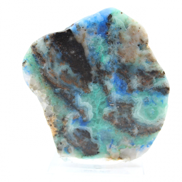Authentic Azurite Malachite stone slice for decoration