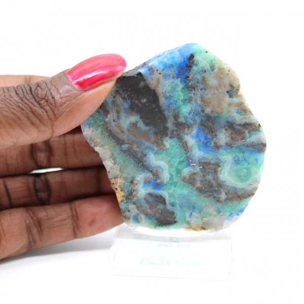 Authentic Azurite Malachite stone slice for decoration