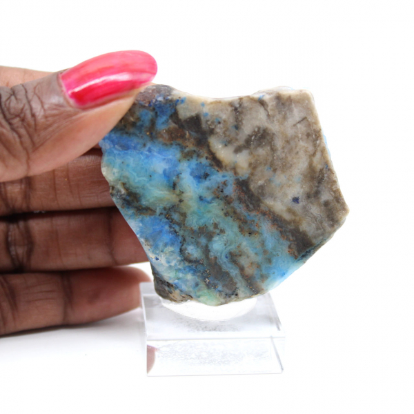 Polished Azurite Malachite slice quality raw mineral