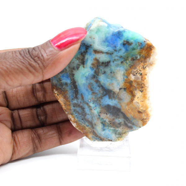 Azurite Malachite stone slice for collection and crafting