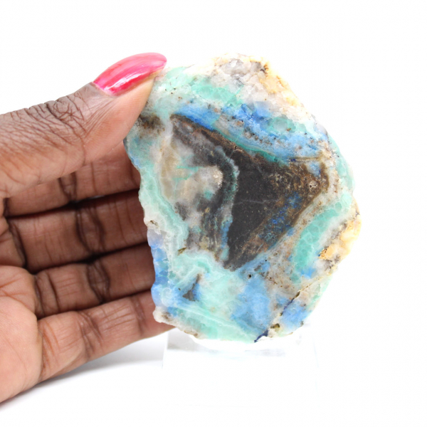 Authentic Azurite Malachite stone slice for decoration