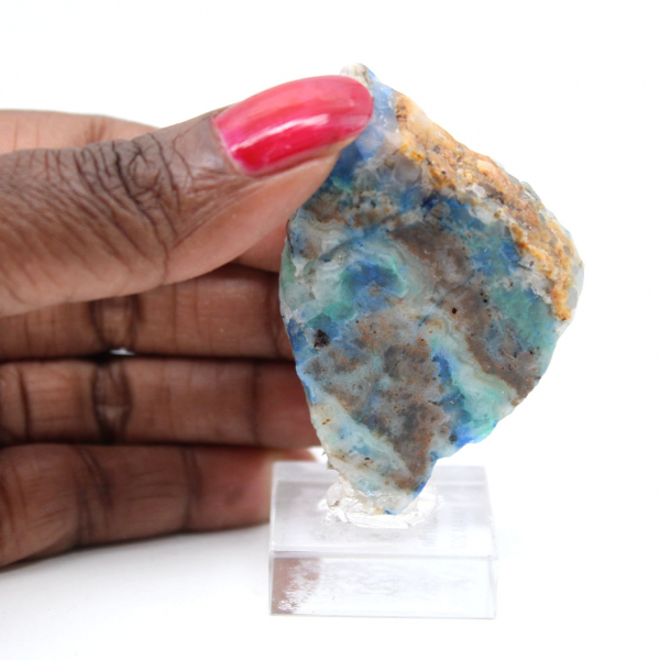 Polished Azurite Malachite slice quality raw mineral