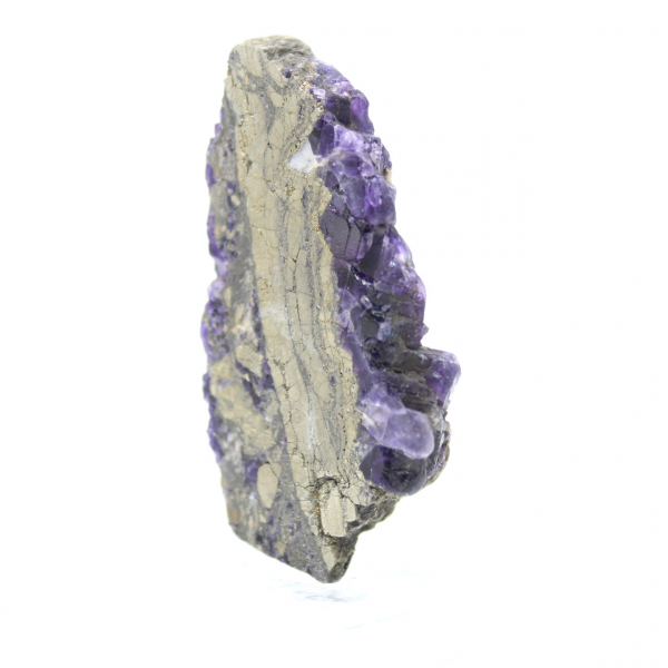 Polished Fluorite Pyrite stone slice