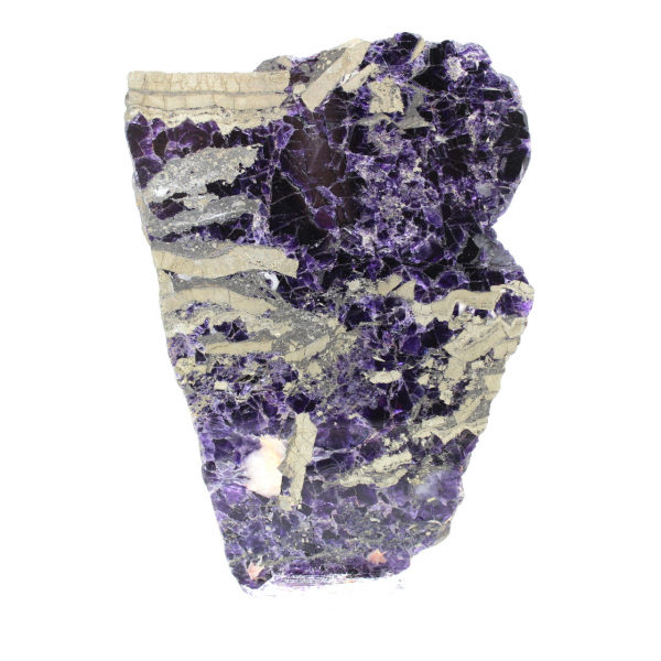 Authentic Fluorite Pyrite slice for decoration