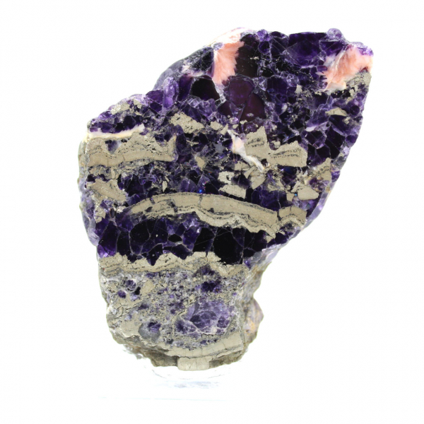 Polished Fluorite Pyrite stone slice