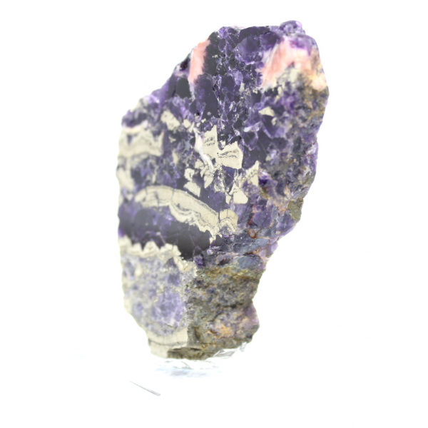 Polished Fluorite Pyrite stone slice