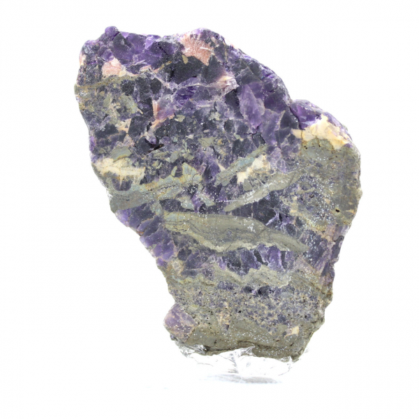 Polished Fluorite Pyrite stone slice
