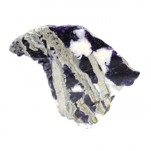 Authentic Fluorite Pyrite slice for decoration
