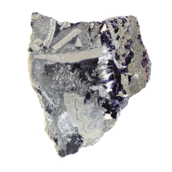 Polished Fluorite Pyrite stone slice