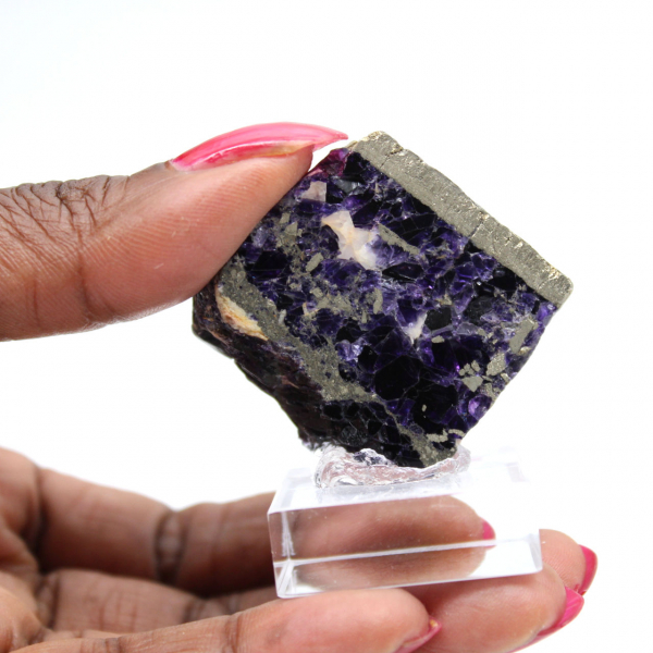 Authentic Fluorite Pyrite slice for decoration