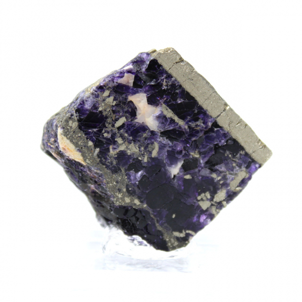 Authentic Fluorite Pyrite slice for decoration