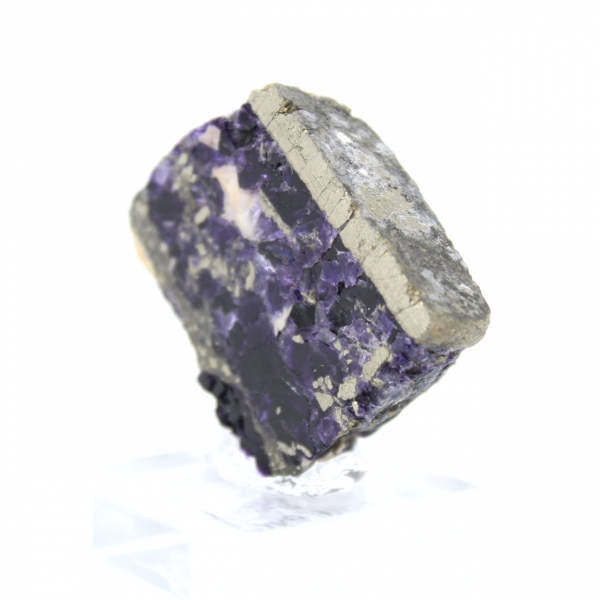 Authentic Fluorite Pyrite slice for decoration