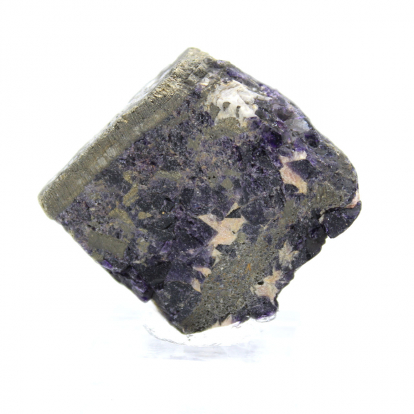 Authentic Fluorite Pyrite slice for decoration