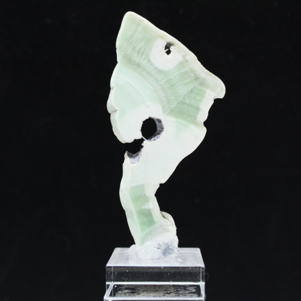 Authentic polished Green Aragonite stone slice
