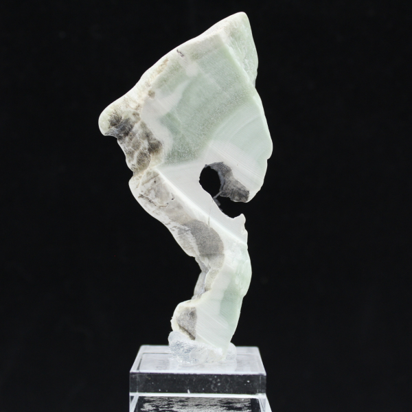 Authentic polished Green Aragonite stone slice