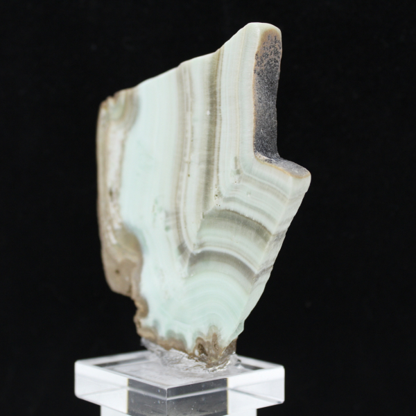 Green Aragonite slice for mineral collection