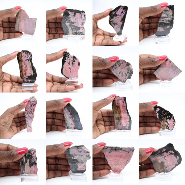 Polished Rhodonite slice quality decoration piece
