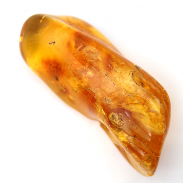 Natural stone pebble Yellow amber for unique specimen