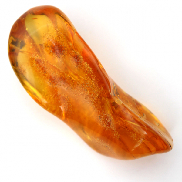 Natural stone pebble Yellow amber for unique specimen